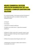 MDARD COMMERCIAL PESTICIDE APPLICATOR EXAMINATION TEST 2026 CATEGORY 5 COMPLETE QUESTIONS AND SOLUTIONS