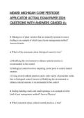 MDARD MICHIGAN CORE PESTICIDE APPLICATOR ACTUAL EXAM PAPER 2026 QUESTIONS WITH ANSWERS GRADED A