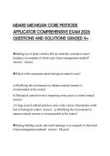 MDARD MICHIGAN CORE PESTICIDE APPLICATOR COMPREHENSIVE EXAM 2026 QUESTIONS AND SOLUTIONS GRADED 