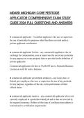 MDARD MICHIGAN CORE PESTICIDE APPLICATOR COMPREHENSIVE EXAM STUDY GUIDE 2026 FULL QUESTIONS AND ANSWERS