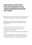 MDARD MICHIGAN CORE PESTICIDE APPLICATOR EXAMINATION TEST 2026 COMPLETE QUESTIONS AND SOLUTIONS 100&percnt; CORRECT