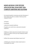 MDARD MICHIGAN CORE PESTICIDE APPLICATOR FINAL EXAM SCRIPT 2026 COMPLETE QUESTIONS AND SOLUTIONS
