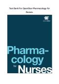 OpenStax Pharmacology for Nurses &vert; Complete Test Bank with Correct Answers & Rationales