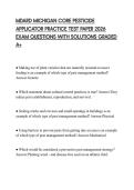 MDARD MICHIGAN CORE PESTICIDE APPLICATOR PRACTICE TEST PAPER 2026 EXAM QUESTIONS WITH SOLUTIONS GRADED A&plus;