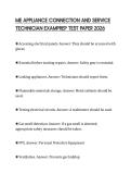 ME APPLIANCE CONNECTION AND SERVICE TECHNICIAN EXAMPREP TEST PAPER 2026