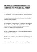 MECHANICS COMPREHENSIVE EXAM 2026 QUESTIONS AND ANSWERS FULL VERSION