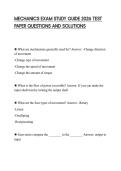 MECHANICS EXAM STUDY GUIDE 2026 TEST PAPER QUESTIONS AND SOLUTIONS