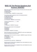 BIOD 152 Test Review Questions And  Answers 2026&sol;2027 