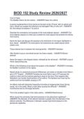 BIOD 152 Study Review 2026&sol;2027 