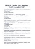 BIOD 152 Practice Exam Questions  And Answers 2026&sol;2027 