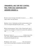 ORNAMENTAL AND TURF PEST CONTROL FINAL PAPER 2026 QUESTIONS WITH ANSWERS GRADED A&plus;