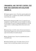 ORNAMENTAL AND TURF PEST CONTROL TEST BANK 2026 QUESTIONS WITH SOLUTIONS GRADED A&plus;