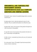 ORNAMENTAL AND TURFGRASS PEST MANAGEMENT GEORGIA COMPREHENSIVE EXAM 2026 COMPLETE QUESTIONS AND VERIFIED ANSWERS