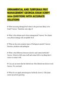 ORNAMENTAL AND TURFGRASS PEST MANAGEMENT GEORGIA EXAM SCRIPT 2026 QUESTIONS WITH ACCURATE SOLUTIONS