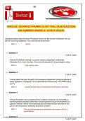 NURS 6521 Advanced Pharmacology&comma; Walden University&comma; Latest Final Exam Questions and Answers &ndash; Updated A&plus; Study Material