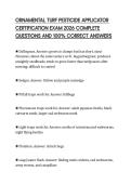 ORNAMENTAL TURF PESTICIDE APPLICATOR CERTIFICATION EXAM 2026 COMPLETE QUESTIONS AND 100&percnt; CORRECT ANSWERS