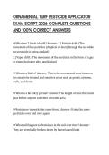 ORNAMENTAL TURF PESTICIDE APPLICATOR EXAM SCRIPT 2026 COMPLETE QUESTIONS AND 100&percnt; CORRECT ANSWERS
