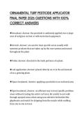 ORNAMENTAL TURF PESTICIDE APPLICATOR FINAL PAPER 2026 QUESTIONS WITH 100&percnt; CORRECT ANSWERS