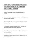 ORNAMENTAL TURF PESTICIDE APPLICATOR LICENSE EXAM 2026 STUDY GUIDE WITH 100&percnt; CORRECT ANSWERS