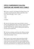 ORTHO COMPREHENSIVE EXAM 2026 QUESTIONS AND ANSWERS 100&percnt; CORRECT