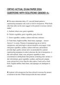 ORTHO ACTUAL EXAM PAPER 2026 QUESTIONS WITH SOLUTIONS GRADED A&plus;