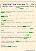 CHAPTER 1 & 2 INTRODUCTION TO WELLNESS  STUDY GUIDE LATEST QUESTIONS WITH ANSWERS &lpar;100&percnt; CORRECT  ANSWERS&rpar;