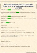 NMC CHILD HEALTH CBT EXAM LATEST  QUESTIONS WITH ANSWERS &lpar;100&percnt; CORRECT  ANSWERS&rpar; 