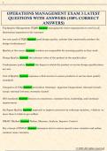 OPERATIONS MANAGEMENT EXAM 3 LATEST  QUESTIONS WITH ANSWERS &lpar;100&percnt; CORRECT  ANSWERS&rpar; 