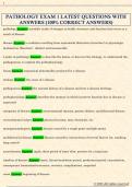 PATHOLOGY EXAM 1 LATEST QUESTIONS WITH  ANSWERS &lpar;100&percnt; CORRECT ANSWERS&rpar; 
