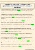 TEXAS LIFE INSURANCE EXAM LATEST  QUESTIONS WITH ANSWERS &lpar;100&percnt; CORRECT  ANSWERS&rpar;