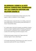 PA APPRAISAL LICENSE 16-20 AUTO PHYSICAL DAMAGE FINAL EXAMINATION TEST 2026 COMPLETE QUESTIONS AND SOLUTIONS GRADED A&plus;