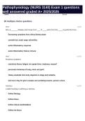 Pathophysiology &lpar;NURS 3140&rpar; Exam 1 questions well answered graded A&plus; 2025&sol;2026