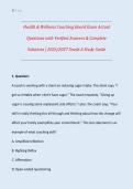 Health & Wellness Coaching Board Exam Actual Questions with Verified Answers & Complete Solutions &vert; 2026&sol;2027 Grade A Study Guide