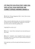 OTF PRACTICE SOLUTION STUDY GUIDE 2026 WITH ACTUAL EXAM QUESTIONS AND CORRECT DETAILED ANSWERS GRADED A&plus;