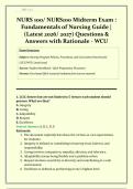 NURS 100&sol; NURS100 Midterm Exam &colon;  Fundamentals of Nursing Guide &vert;  &lpar;Latest 2026&sol; 2027&rpar; Questions &  Answers with Rationale - WCU