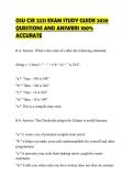OSU CSE 2221 EXAM STUDY GUIDE 2026 QUESTIONS AND ANSWERS 100&percnt; ACCURATE