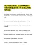 OSU CSE 2221 FINAL EXAM PAPER 2026 COMPLETE QUESTIONS AND SOLUTIONS VERIFIED
