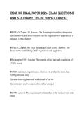 OSSF DR FINAL PAPER 2026 EXAM QUESTIONS AND SOLUTIONS TESTED 100&percnt; CORRECT