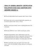 OSHA 511 GENERAL INDUSTRY CERTIFICATION EVALUATION EXAMS 2026 QUESTIONS WITH ANSWERS GRADED A&plus;