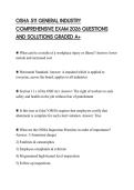 OSHA 511 GENERAL INDUSTRY COMPREHENSIVE EXAM 2026 QUESTIONS AND SOLUTIONS GRADED A&plus;