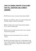 OSHA 511 GENERAL INDUSTRY EXAM SCRIPT 2026 FULL QUESTIONS AND CORRECT ANSWERS