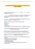 LOGISTICS MANAGEMENT TEST 1 &lpar;CHAPTERS 1-5&rpar; QUESTIONS AND CORRECT ANSWERS