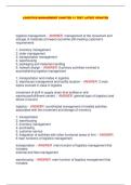 LOGISTICS MANAGEMENT CHAPTER 11 TEST LATEST UPDATED