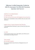 Milestone Certified Integration Technician &lpar;MCIT&rpar; Assessment Test 2026-2027 Keyterms Questions And Answers