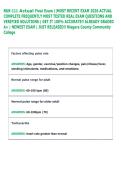 NUR-111 Actual Final Exam &vert;&vert;MOST RECENT EXAM 2026 ACTUAL  COMPLETE FREQUENTLY MOST TESTED REAL EXAM QUESTIONS AND  VERIFIED SOLUTIONS &vert; GET IT 100&percnt; ACCURATE&excl;&excl; ALREADY GRADED  A&plus; &vert; NEWEST EXAM &vert; JUST RELEASED&excl;&excl; Niagara County Community  College 