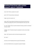 Bowling Final Exam with verified answers rated A&plus; 2025&sol;2026