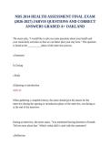 NRS 2014 HEALTH ASSESSMENT FINAL EXAM &lpar;2026-2027&rpar; JARVIS QUESTIONS AND CORRECT ANSWERS GRADED A&plus; OAKLAND