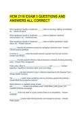 HCM 2110 EXAM 3 QUESTIONS AND ANSWERS ALL CORRECT