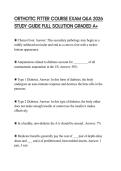 ORTHOTIC FITTER COURSE EXAM Q&A 2026 STUDY GUIDE FULL SOLUTION GRADED A&plus;