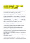 HCM 2110 EXAM 1 WITH 100&percnt; CORRECT ANSWERS